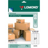 Этикетка самоклеящаяся 70х32 мм, 27 этикеток, белая, 70 г/м2, 50 листов, LOMOND, 2100185 123710