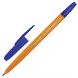 Ручка шариковая BRAUBERG Carina Orange, СИНЯЯ, корпус оранжевый, узел 1 мм, линия письма 0,5 мм, 141668 141668