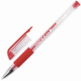 Ручка гелевая с грипом STAFF "EVERYDAY" GP-193, КРАСНАЯ, корпус прозрачный, узел 0,5 мм, линия письма 0,35 мм, 141824 141824
