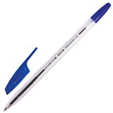 Ручка шариковая BRAUBERG X-333, СИНЯЯ, корпус прозрачный, узел 0,7 мм, линия письма 0,35 мм, 142405 142405