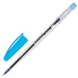 Ручка шариковая масляная BRAUBERG Ice, СИНЯЯ, корпус прозрачный, узел 0,6 мм, линия письма 0,3 мм, 142686 142686