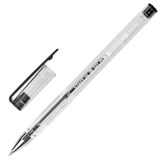 Ручка гелевая STAFF "Basic" GP-789, ЧЕРНАЯ, корпус прозрачный, хромированные детали, узел 0,5 мм, 142789 142789