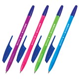 Ручка шариковая BRAUBERG X-333 NEON SOLID, СИНЯЯ, корпус ассорти, узел 0,7 мм, линия письма 0,35 мм, 142831 142831