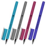 Ручка шариковая BRAUBERG SOFT TOUCH STICK METALLIC, СИНЯЯ, мягкое покрытие, корпус ассорти, узел 0,7 мм, 143699 143699