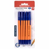 Ручки шариковые BRAUBERG M-500 ORANGE, НАБОР 10 шт., СИНИЕ, узел 0,7 мм, линия письма 0,35 мм, 143951 143951