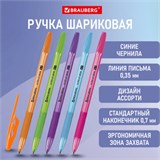 Ручка шариковая с грипом BRAUBERG ULTRA GT NEON, СИНЯЯ, корпус ассорти, линия 0,35 мм, 144054 144054