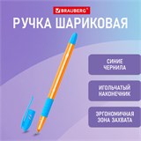 Ручка шариковая масляная с грипом BRAUBERG GLASSY SKY BLUE, СВЕТЛО-СИНЯЯ, узел 0,7 мм, линия письма 0,35 мм, 144107 144107