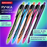 Ручка шариковая автоматическая BRAUBERG ULTRA COLOR NEON, soft-touch, СИНЯЯ, пишущий узел 0,7 мм, линия письма 0,35 мм, 144203 144203