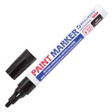 Маркер-краска лаковый (paint marker) 4 мм, ЧЕРНЫЙ, НИТРО-ОСНОВА, алюминиевый корпус, BRAUBERG PROFESSIONAL PLUS, 151445 151445
