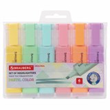 Набор текстовыделителей 6 ЦВЕТОВ, BRAUBERG "ORIGINAL PASTEL", линия письма 1-5 мм, 151698 151698