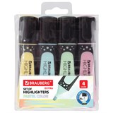 Набор текстовыделителей BRAUBERG 4 шт., АССОРТИ, EXTRA PASTEL, прорезиненный корпус, линия 1-5 мм, 151756 151756