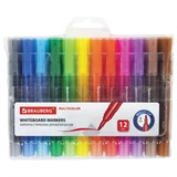 Маркеры стираемые для белой доски НАБОР 12 ЦВЕТОВ, BRAUBERG MULTICOLOR, 3 мм, 152121 152121
