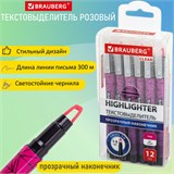 Текстовыделитель с прозрачным наконечником BRAUBERG "Clear", РОЗОВЫЙ, линия 1-5 мм, 152425 152425