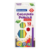 Карандаши цветные BRAUBERG PREMIUM, 12 цветов, шестигранные, грифель 3,3 мм, натуральное дерево, 181656 181656