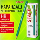 Карандаш чернографитный STAFF EVERYDAY BLP-GRN, 1 шт., НВ, пластиковый, корпус зеленый, 181938 181938
