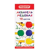Краски акварельные медовые 12 цветов ПИФАГОР ВЕСЕЛАЯ ТАКСА, картонная коробка, 192007 192007