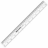 Линейка пластиковая 30 см, BRAUBERG Crystal, прозрачная, 210284 210284