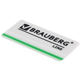 Ластик BRAUBERG "Partner", 57х18х8мм, трёхслойная, цвет белый, в карт. дисплее 221036