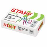 Скрепки STAFF "Manager", 28 мм, цветные, 70 шт., в картонной коробке, Россия, 224630 224630