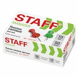 Силовые кнопки-гвоздики  50шт. STAFF цветные  в карт. коробке 224770