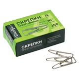 Скрепки 31мм 100шт. GLOBUS никелированные, с загнутым краем, треугол,  С31-100Н 224971