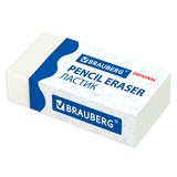 Ластик BRAUBERG Original, 38х20х10 мм, белый, прямоугольный, картонный держатель, 228073 228073
