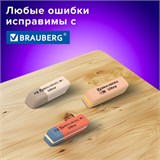 Ластики BRAUBERG "Ultra Mix" 6 шт., размер ластика 41х14х8 мм, ассорти, натуральный каучук, 229602 229602