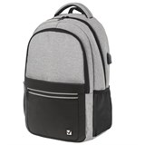 Рюкзак BRAUBERG URBAN универсальный, с отделением для ноутбука, USB-порт, Detroit, серый, 46х30х16 см, 229894 229894
