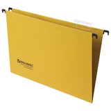 Подвесные папки А4/Foolscap (406х245 мм), до 80 листов, КОМПЛЕКТ 10 шт., желтые, картон, BRAUBERG (Италия), 231794 231794