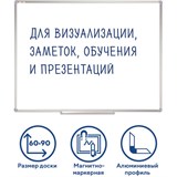 Доска магнитно-маркерная 60х90 см, алюминиевая рамка, Польша, STAFF Profit, 237721 237721