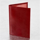 Обложка для паспорта натуральная кожа ящерица, без тиснения, красная, BRAUBERG, 238190 238190