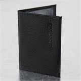 Обложка для паспорта натуральная кожа флоттер, PASSPORT, кожаный уголок, черная, BRAUBERG, 238192 238192