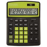 Калькулятор настольный BRAUBERG EXTRA COLOR-12-BKLG (206x155 мм), 12 разрядов, двойное питание, ЧЕРНО-САЛАТОВЫЙ, 250477 250477