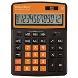 Калькулятор настольный BRAUBERG EXTRA COLOR-12-BKRG (206x155 мм), 12 разрядов, двойное питание, ЧЕРНО-ОРАНЖЕВЫЙ, 250478 250478