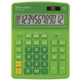 Калькулятор настольный BRAUBERG EXTRA-12-DG (206x155 мм), 12 разрядов, двойное питание, ЗЕЛЕНЫЙ, 250483 250483
