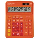 Калькулятор настольный BRAUBERG EXTRA-12-RG (206x155 мм), 12 разрядов, двойное питание, ОРАНЖЕВЫЙ, 250485 250485