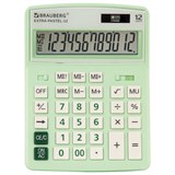 Калькулятор настольный BRAUBERG EXTRA PASTEL-12-LG (206x155 мм), 12 разрядов, двойное питание, МЯТНЫЙ, 250488 250488