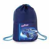 Мешок для обуви ЮНЛАНДИЯ, карман на молнии, 33х42 см, "Blue Car", 270407 270407