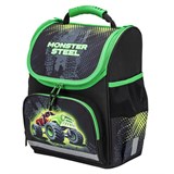 Ранец ПИФАГОР BASIC, 1 отделение, 3 кармана, эргономичная спинка, "Monster steel", 35х28х18 см, 270686 270686