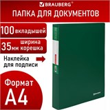 Папка 100 вкладышей BRAUBERG "Office", зеленая, 0,8 мм, 271335 271335