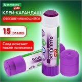 Клей-карандаш BRAUBERG KIDS 15 г, обесцвечивающийся после высыхания, 271711 271711