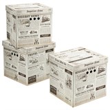 Короб для хранения из плотного микрогофрокартона 315х315х315 мм, КОМПЛЕКТ 3 шт., BRAUBERG HOME, 271818 271818