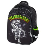 Ранец BRAUBERG QUADRO, 3 отделения, с брелком, "Tyrannosaur", светящийся рисунок, 37х28х18 см, 272021 272021