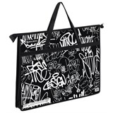 Папка для рисунков и чертежей с ручками BRAUBERG А3, пластик, молния сверху, "Graffiti", 272233 272233
