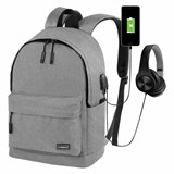 Рюкзак HEIKKI ACTIVE (ХЕЙКИ) универсалный, отд. для ноутбука, USB-порт, серый, 44х31х14 см, 272561 272561