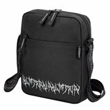 Сумка на плечо HEIKKI COMPACT (ХЕЙКИ) с карманом, черная с принтом, 23х17х5 см, 272629 272629