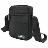 Сумка на плечо HEIKKI COMPACT (ХЕЙКИ) с карманом, черная, 20х16х5 см, 272632 272632