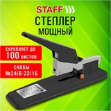 Степлер МОЩНЫЙ № 24/6-23/15 металлический STAFF "HEAVY DUTY ECO", до 100 листов, черный, 272736 272736