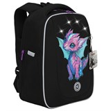 Ранец GRIZZLY анатомическая спинка, с бейджем, для девочек, LITTLE DRAGON, 36х29х18 см, RAf-492-6/1 272776