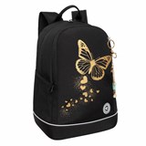 Рюкзак GRIZZLY школьный, анатомическая спинка, 2 отделения, для девочек, GOLDEN BUTTERFLY, 38х28х18 см, RG-463-5/1 272823